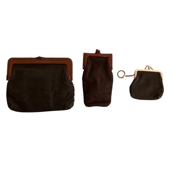 Vintage Tapestry Floral Coin Purse Bag Glasses Case And Clutch Bundle - Picture 5 of 6